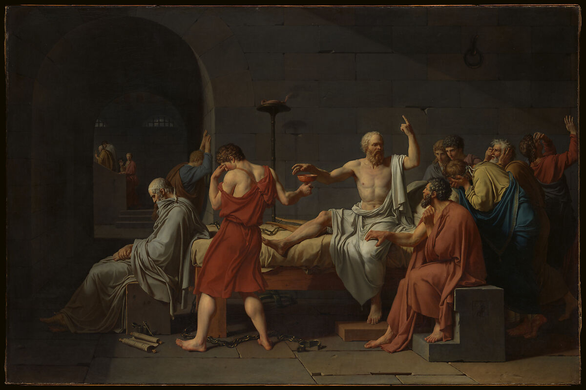 The Death of Socrates representing Neoclassicism