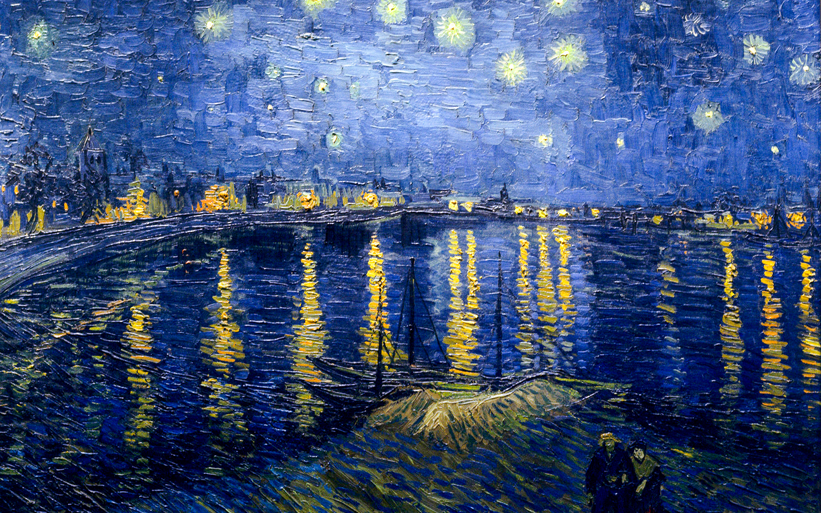 Starry Night Over the Rhone representing Post-Impressionism
